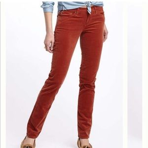 Anthropologie AG Stevie Skinny Burnt Orange Cords
